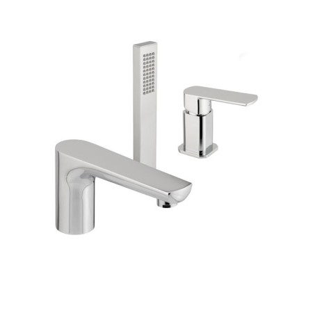 EURORAMA SON 3-HOLE RIM-MOUNTED 2-WAY SET, EXTERNAL SPOUT AND HAND SHOWER