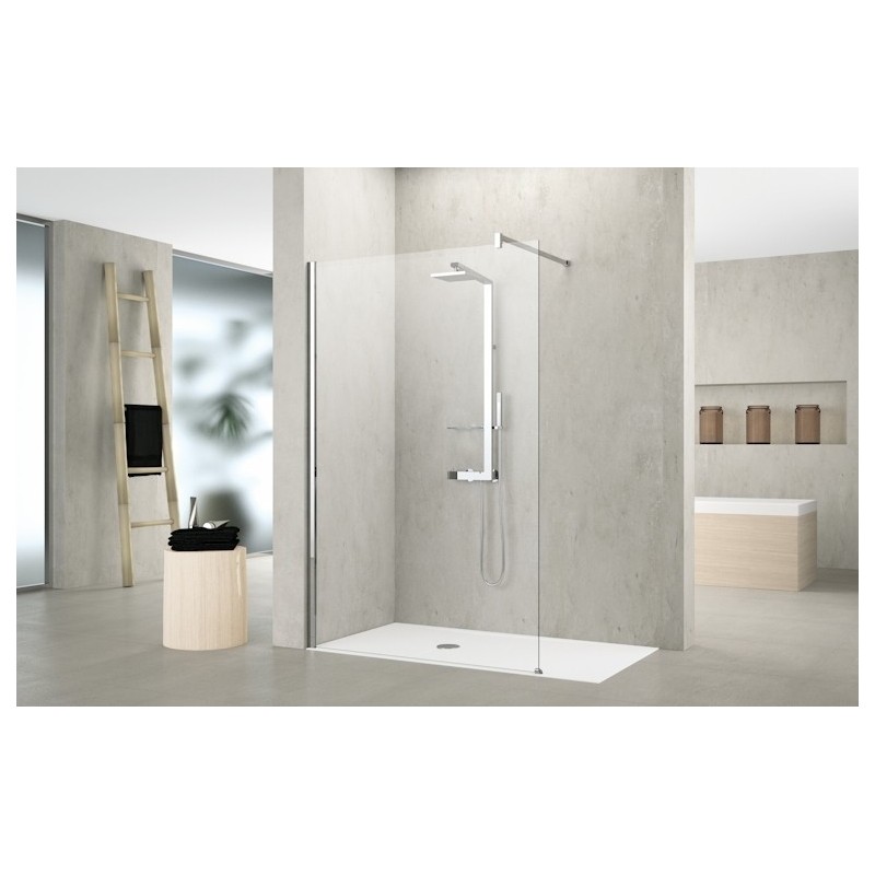 NOVELLINI KUADRA H WALK-IN CRISTALLO TRASPARENTE SP. 8MM - PROFILO CROMO LUCIDO