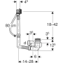 GEBERIT Sifone Con Colonna Vasca, D52, Erogazione Al Troppopieno, L 28cm, Senza Accessori