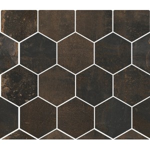 SANT'AGOSTINO CERAMICHE OXIDART HEXAGON BLACK NATURAL 26X30 Rectified