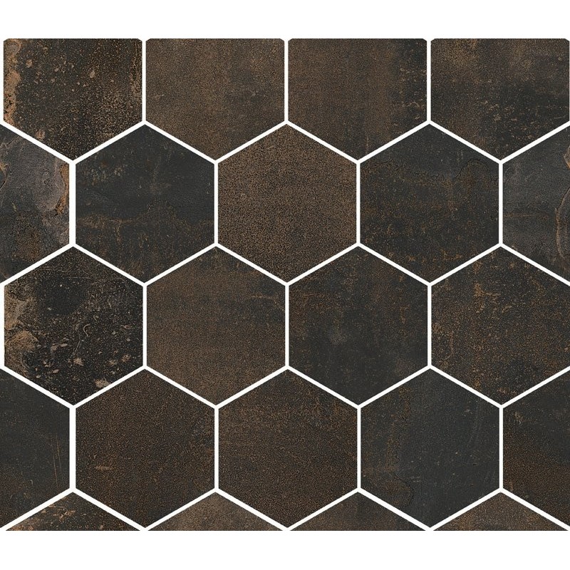 SANT'AGOSTINO CERAMICHE OXIDART HEXAGON BLACK NATURAL 26X30 RETTIFICATO