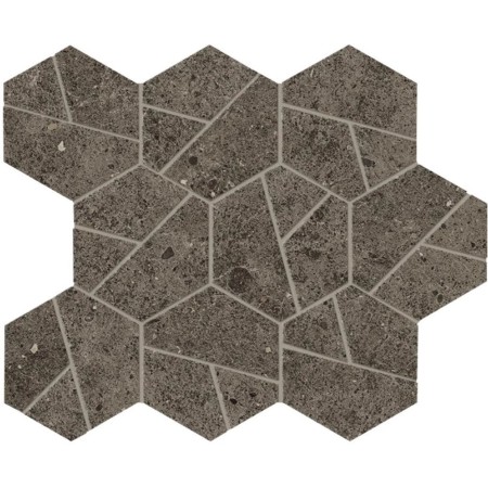 ATLAS CONCORDE BOOST STONE TOBACCO MOSAICO HEX 25X28.5
