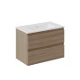COSMIC B-BEST COMPOSIZIONE FINITURA NOCE NATURALE L. 80 CM P. 45,5 CM H. 58,5 CM - COMPLETO DI SPECCHIO E FARETTO
