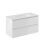 COSMIC B-BEST COMPOSIZIONE FINITURA BIANCO LUCIDO L. 100 CM P. 45,5 CM H. 58,5 CM - COMPLETO DI SPECCHIO E FARETTO