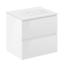 COSMIC B-BEST COMPOSIZIONE FINITURA BIANCO LUCIDO L. 60 CM P. 45,5 CM H. 58,5 CM - COMPLETO DI SPECCHIO E FARETTO