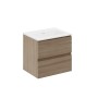 COSMIC B-BEST COMPOSIZIONE FINITURA NOCE NATURALE L. 60 CM P. 45,5 CM H. 58,5 CM - COMPLETO DI SPECCHIO E FARETTO