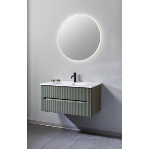 FISSORE.com GREEN MATT MOBILE COMPOSITION L. 90 CM D. 46 CM H. 45 CM WITH MIRROR AND SPOTLIGHT