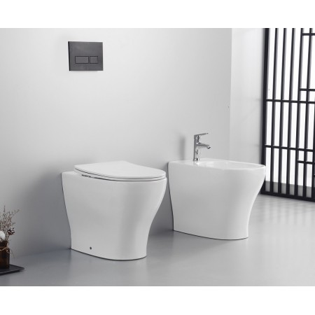 FISSORE.com SKY SET VASO + BIDET FILO MURO CON BRIDA COMPRESO SEDILE SOFT CLOSE