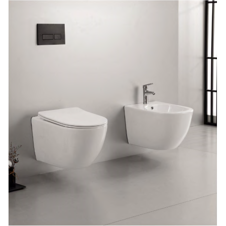 FISSORE.com FLY SET VASO + BIDET SOSPESO SENZA BRIDA COMPRESO SEDILE SOFT CLOSE