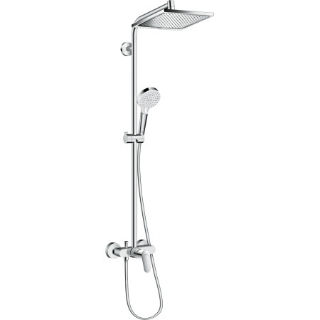 HANSGROHE CROMETTA E SHOWERPIPE 240 1JET WITH SINGLE-LEVER MIXER CHROME