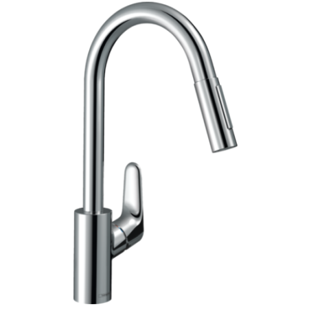 HANSGROHE FOCUS M41 SINGLE-LEVER KITCHEN MIXER 240, PULL-OUT SPRAY, 2JET