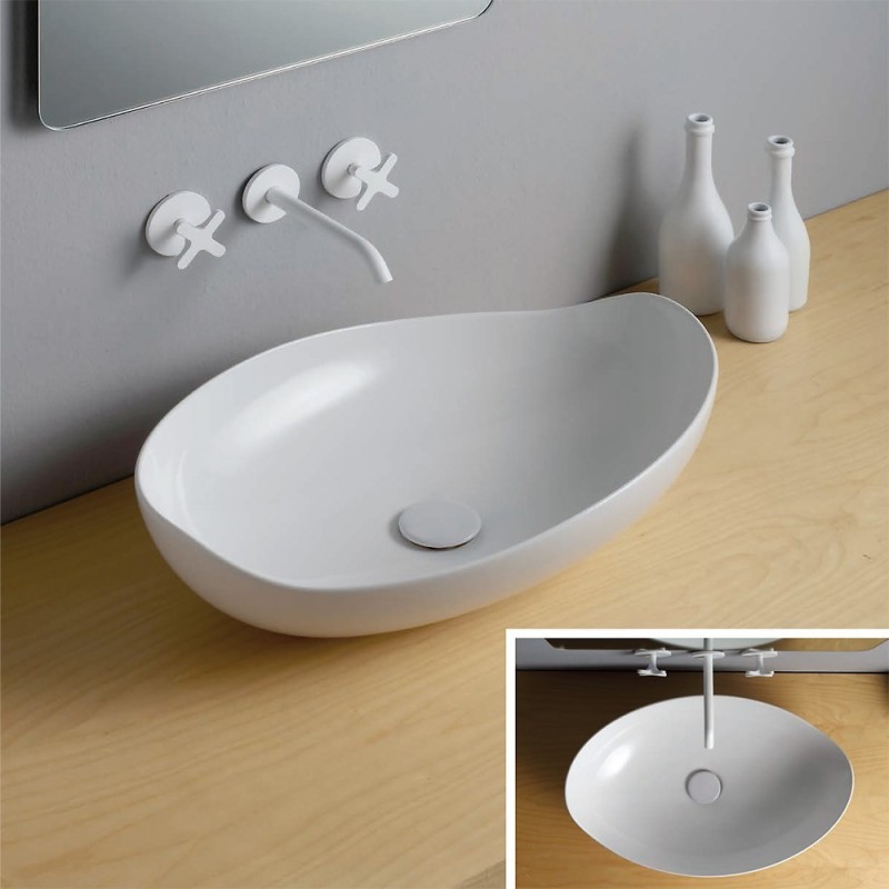 Lavabo da appoggio 60cm - Ceramica bagno Offerte