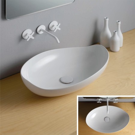 SAN MARCIANO CERAMICHE POISON 60 COUNTERTOP SINK BIANCO LUCIDO