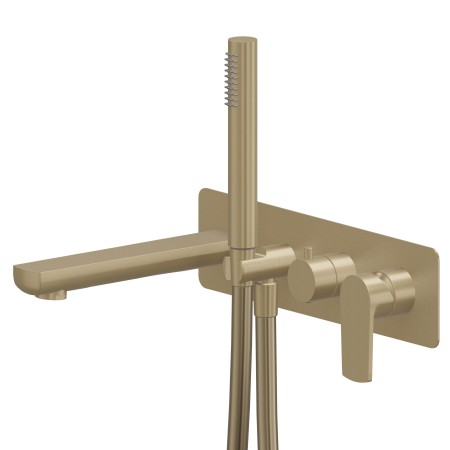 NEWFORM HAKA WALL-MOUNTED BATHTUB FAUCET WITH DIVERTER, SPOUT, AND SHOWER SET