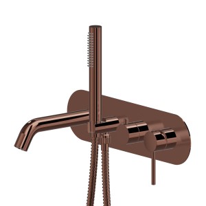 NEWFORM XT WALL-MOUNTED BATHTUB GROUP WITH DIVERTER, SPOUT, AND SHOWER SET