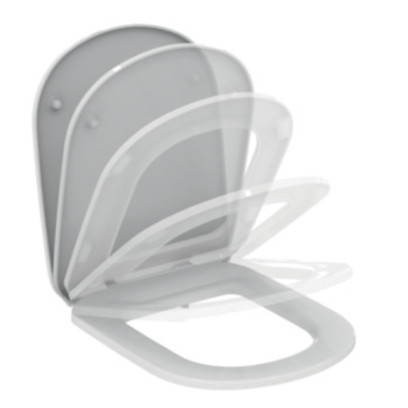 IDEAL STANDARD ILIFE A SLOW-CLOSING SEAT SLIM ONLY FOR WALL-DETACHED WHITE TOILET BOWL