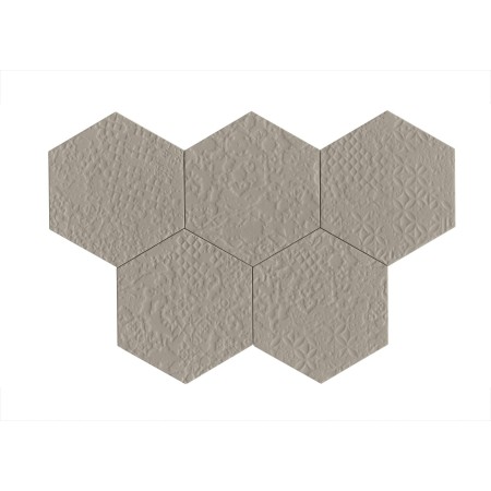 RAGNO CERAMICHE STRATFORD GREY STRUTTURA CROCHET 3D ESAGONA 21X18.2
