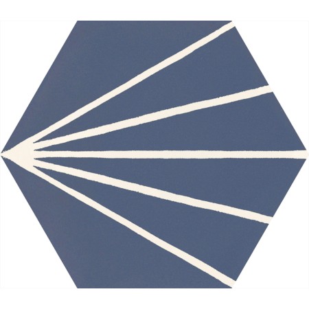 RAGNO CERAMICHE STRATFORD BLUE DECORO TRATTO ESAGONA 21X18.2