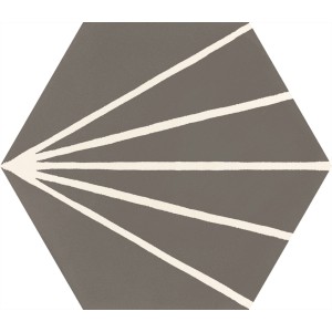 RAGNO CERAMICHE STRATFORD DARK GREY DECORO TRATTO ESAGONA 21X18.2