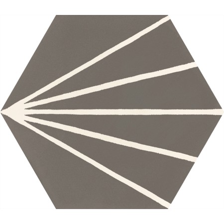 RAGNO CERAMICHE STRATFORD DARK GREY DECORO TRATTO ESAGONA 21X18.2