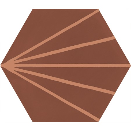 RAGNO CERAMICHE STRATFORD RED DECORO TRATTO ESAGONA 21X18.2