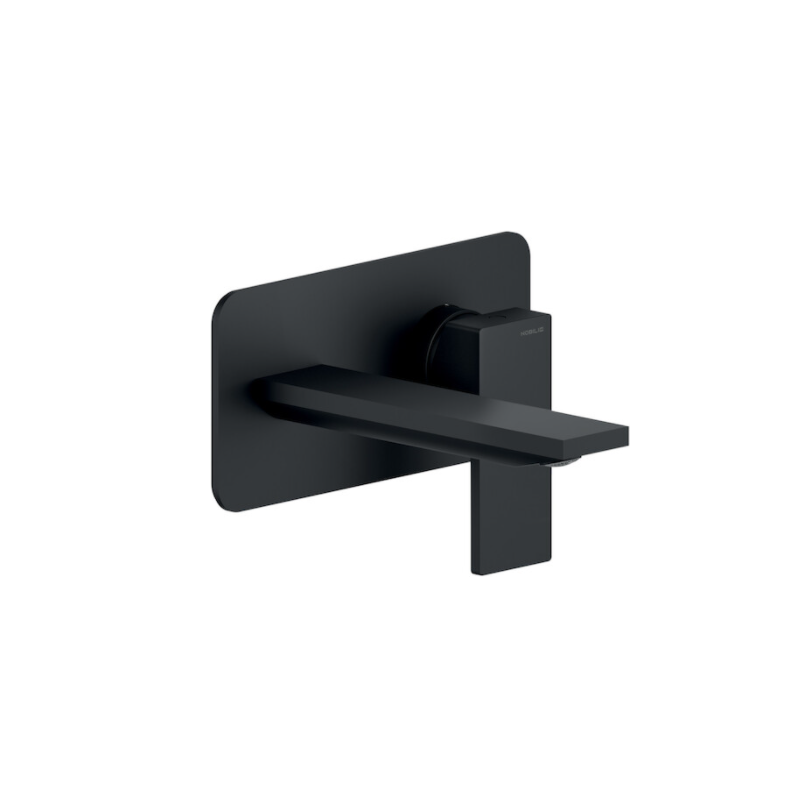 NOBILI SEVEN MISCELATORE LAVABO A MURO L. 15 CM NERO OPACO