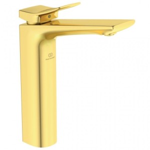 IDEAL STANDARD CONCA MISCELATORE LAVABO MONOCOMANDO DA APPOGGIO SU PIANO S/SCARICO BRUSHED GOLD