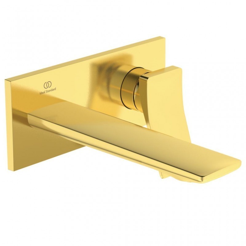 IDEAL STANDARD CONCA MISCELATORE LAVABO MONOCOMANDO A PARETE 180MM BRUSHED GOLD