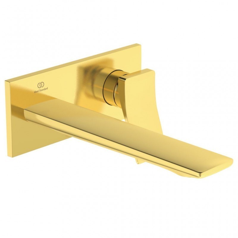 IDEAL STANDARD CONCA MISCELATORE LAVABO MONOCOMANDO A PARETE 220 MM BRUSHED GOLD