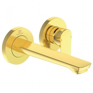 IDEAL STANDARD CONNECT AIR WALL-MOUNTED BASIN MIXER SPOUT 185MM BRUSHED GOLD
