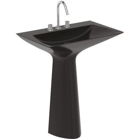 IDEAL STANDARD TIPO-Z LAVABO TOTEM C/ TROPPOPIENO 3 FORI NERO LUCIDO