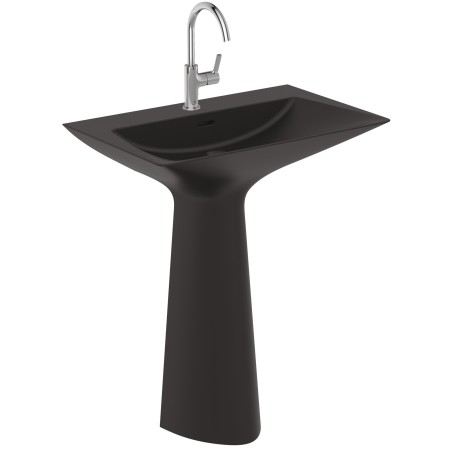 IDEAL STANDARD TIPO-Z LAVABO TOTEM C/ TROPPOPIENO 1 FORO NERO LUCIDO