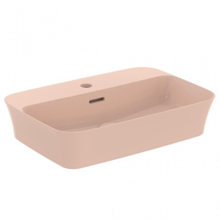 IDEAL STANDARD IPALYSS LAVABO ULTRASOTTILE RETTANGOLARE 550X380 MM DA APPOGGIO C/FORO TROPPOPIENO ROSA PALLIDO