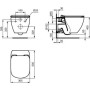 IDEAL STANDARD TESI VASO SOSPESO C/SISTEMA AQUABLADE C/COPRIVASO SLIM SOFT CLOSE NERO OPACO