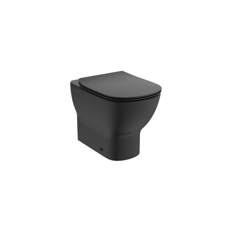 IDEAL STANDARD TESI VASO A TERRA FILO PARETE C/SISTEMA AQUABLADE C/COPRIVASO SLIM SOFT-CLOSE NERO OPACO