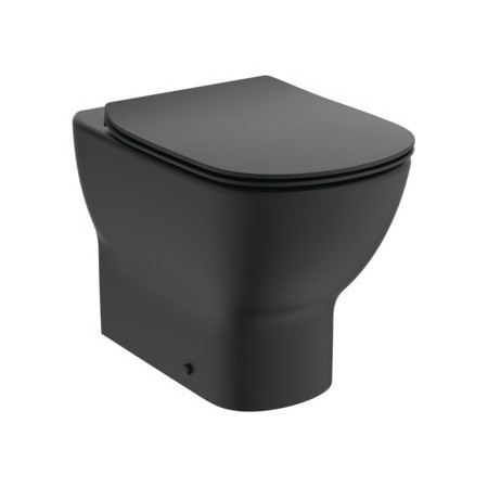 IDEAL STANDARD TESI VASO A TERRA FILO PARETE C/SISTEMA AQUABLADE C/COPRIVASO SLIM SOFT-CLOSE NERO OPACO