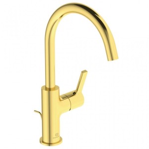 IDEAL STANDARD JOY LAVABO MISCELATORE MONOCOMANDO A BOCCA ALTA BRUSHED GOLD