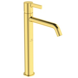 IDEAL STANDARD JOY SINGLE-LEVER BASIN MIXER TAP FOR COUNTERTOP WITHOUT DRAIN BRUSHED GOLD