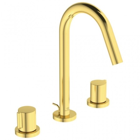 IDEAL STANDARD JOY LAVABO MISCELATORE MONOCOMANDO A 3 FORI BRUSHED GOLD