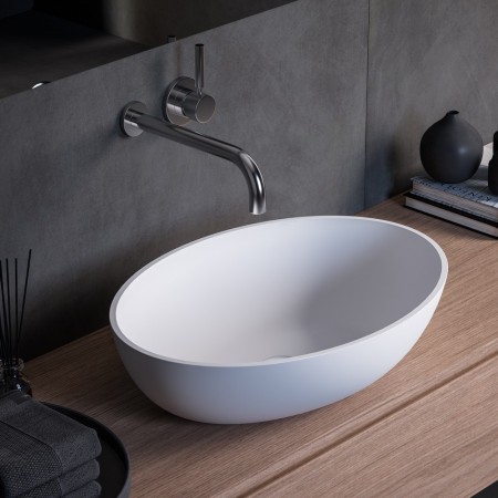 KAROL COUNTERTOP SINK OVAL BASIN 57X40.5 WHITE