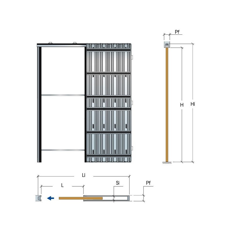 DIERRE NEW SPACE CASSONETTO RASO MURO PER CARTONGESSO 700X2100 SPESSORE MURO 100mm (TIPO ESSENTIAL)