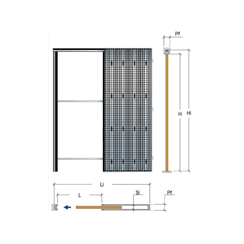 DIERRE NEW SPACE CASSONETTO RASO MURO DA INTONACO 800X2100 SPESSORE MURO 105mm (TIPO ESSENTIAL)