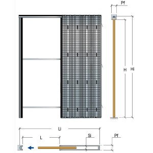 DIERRE NEW SPACE CASSONETTO RASO MURO DA INTONACO 750X2100 WALL THICKNESS 105mm (TYPE ESSENTIAL)