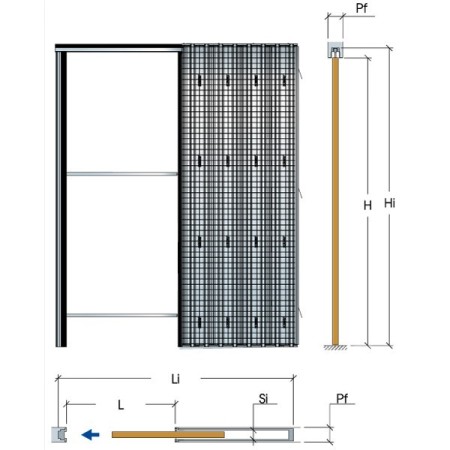 DIERRE NEW SPACE CASSONETTO RASO MURO DA INTONACO 700X2100 WALL THICKNESS 105mm (TYPE ESSENTIAL)