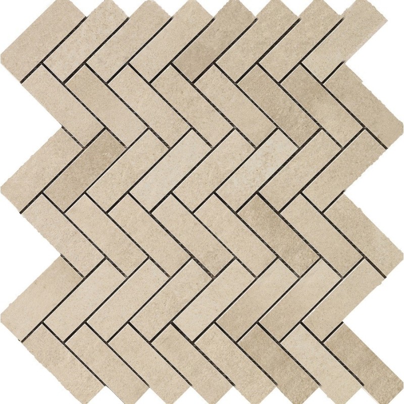 RAGNO CERAMICHE TERRACRUDA MOSAICO LISCA DI PESCE SABBIA 33.2X33.2