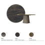 TAVOLO ATRIUM KERAMIK PREMIUM ROUND 160X73,5H BASE CRISTALLO SPECCHIATO COUTURE BRONZO - PROFILO BRUSHED BRONZE