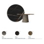TAVOLO ATRIUM KERAMIK PREMIUM ROUND 160X73,5H BASE CRISTALLO SPECCHIATO COUTURE BRONZO - PROFILO BRUSHED BRONZE