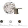 TAVOLO ATRIUM KERAMIK PREMIUM ROUND 160X73,5H BASE CRISTALLO SPECCHIATO COUTURE BRONZO - PROFILO BRUSHED BRONZE