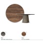 TAVOLO ATRIUM WOOD ROUND Ø 140X74,5 CM - BRONZO