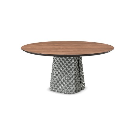 TAVOLO ATRIUM WOOD ROUND Ø 140X74,5 CM - FUME